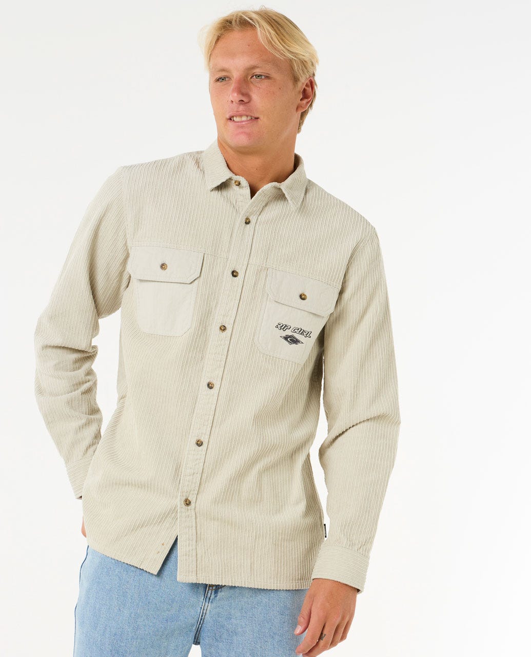 Rip Curl Men Raw Energy Cord Long Sleeve Shirt