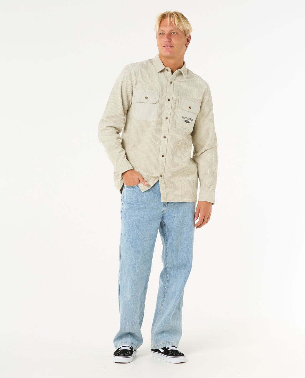 Rip Curl Men Raw Energy Cord Long Sleeve Shirt