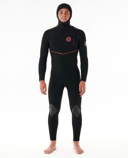 Rip Curl Men E7 Flashbomb Fusion 5/4 Hood Zip Free Fullsuit Wetsuit