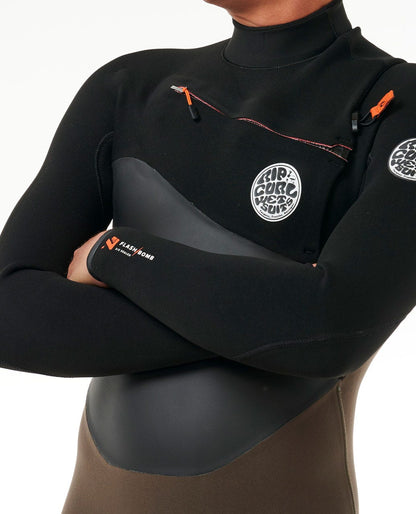 Rip Curl Men E7 Flashbomb 3/2 Chest Zip Wetsuit