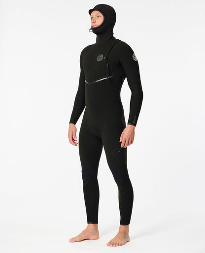Rip Curl Men E7 E-Bomb 5/4 Hooded Zip Free Fullsuit Wetsuit