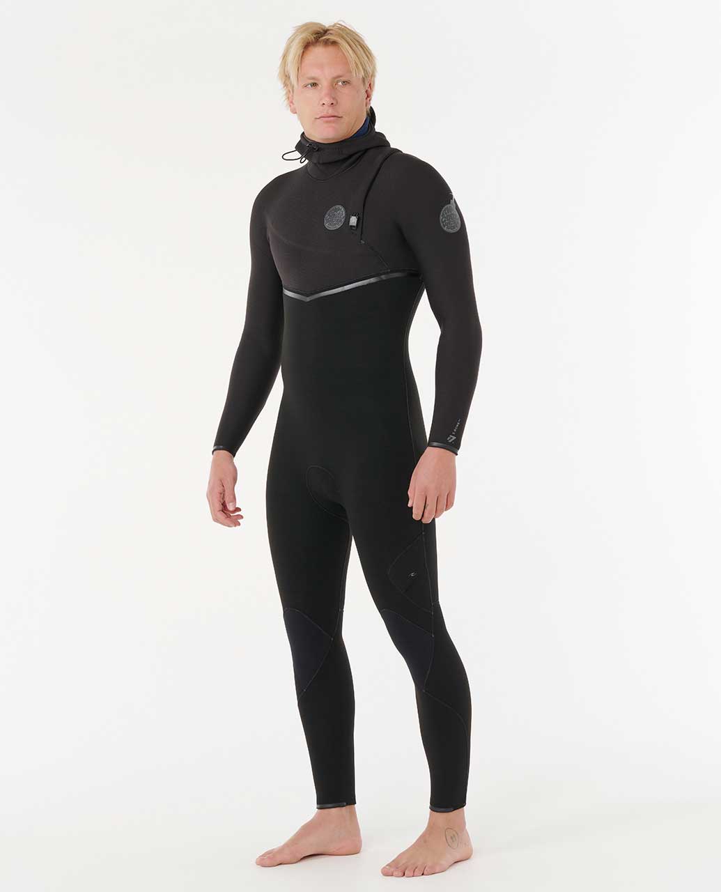 Rip Curl Men E-Bomb 4/3 Zip Free With Hood Fullsuit Wetsuit