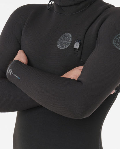 Rip Curl Men E-Bomb 5/4 Zip Free With Hood Fullsuit Wetsuit