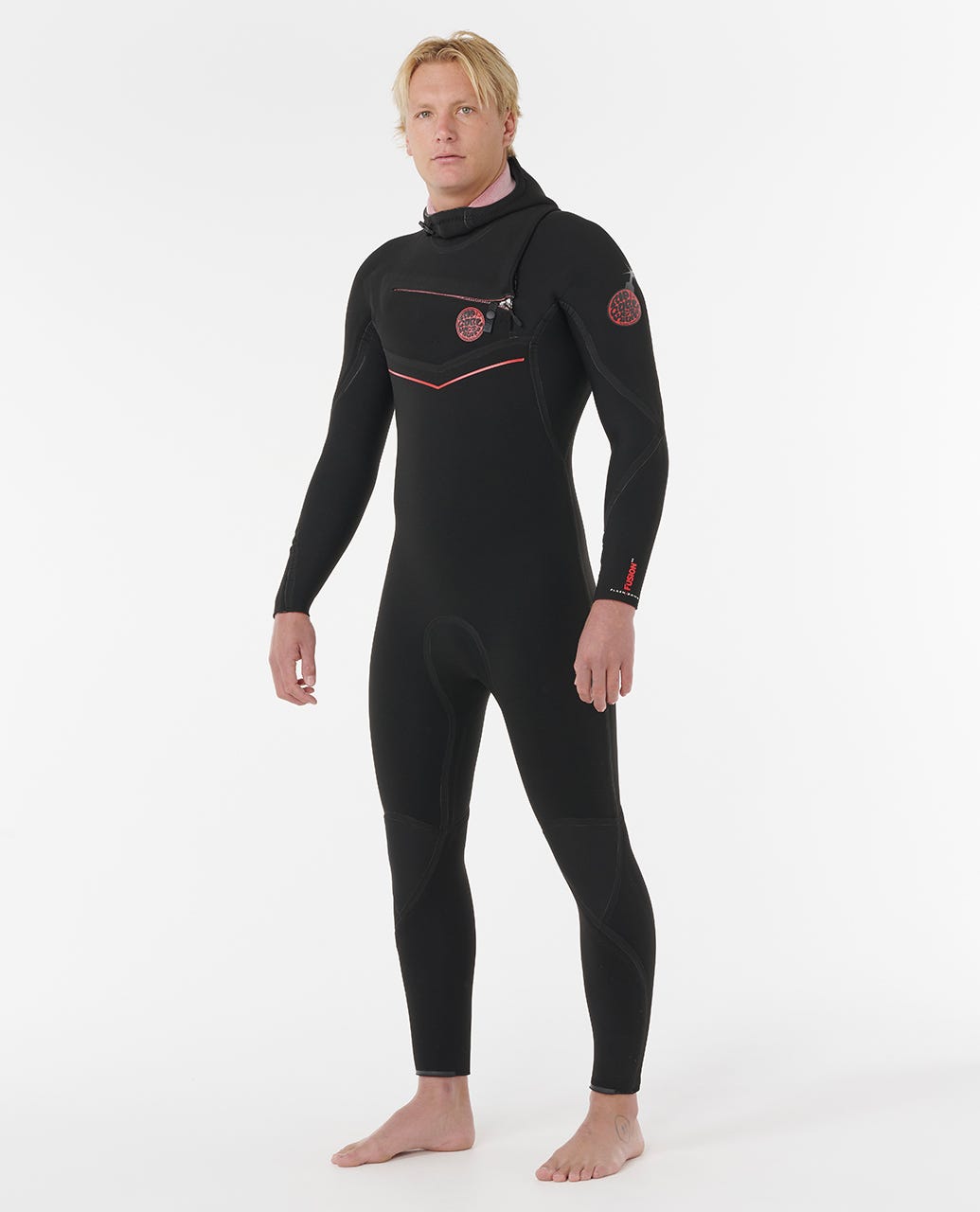 Rip Curl Men F-Bomb Fusion 5/4 Chest Zip With Hood Fullsuit Wetsuit
