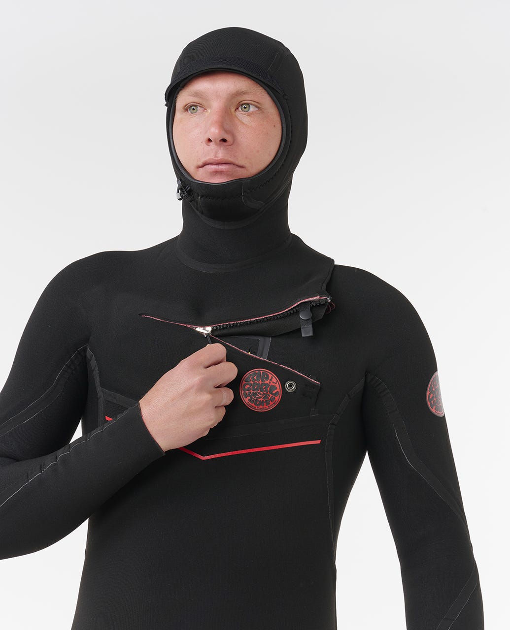 Rip Curl Men F-Bomb Fusion 5/4 Chest Zip With Hood Fullsuit Wetsuit