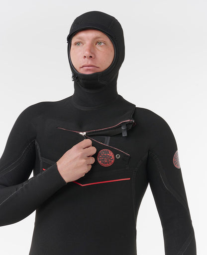 Rip Curl Men F-Bomb Fusion 5/4 Chest Zip With Hood Fullsuit Wetsuit