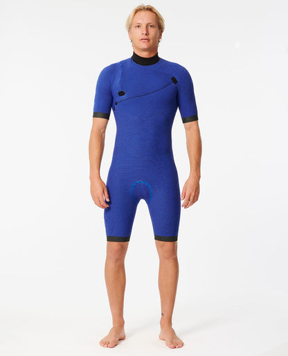 Rip Curl Men E-Bomb 2/2mm Zip Free Short Sleeve Springsuit Wetsuit