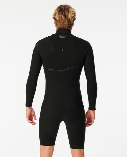 Rip Curl Men E-Bomb 2mm Zip Free Long Sleeve Short Leg Springsuit Wetsuit