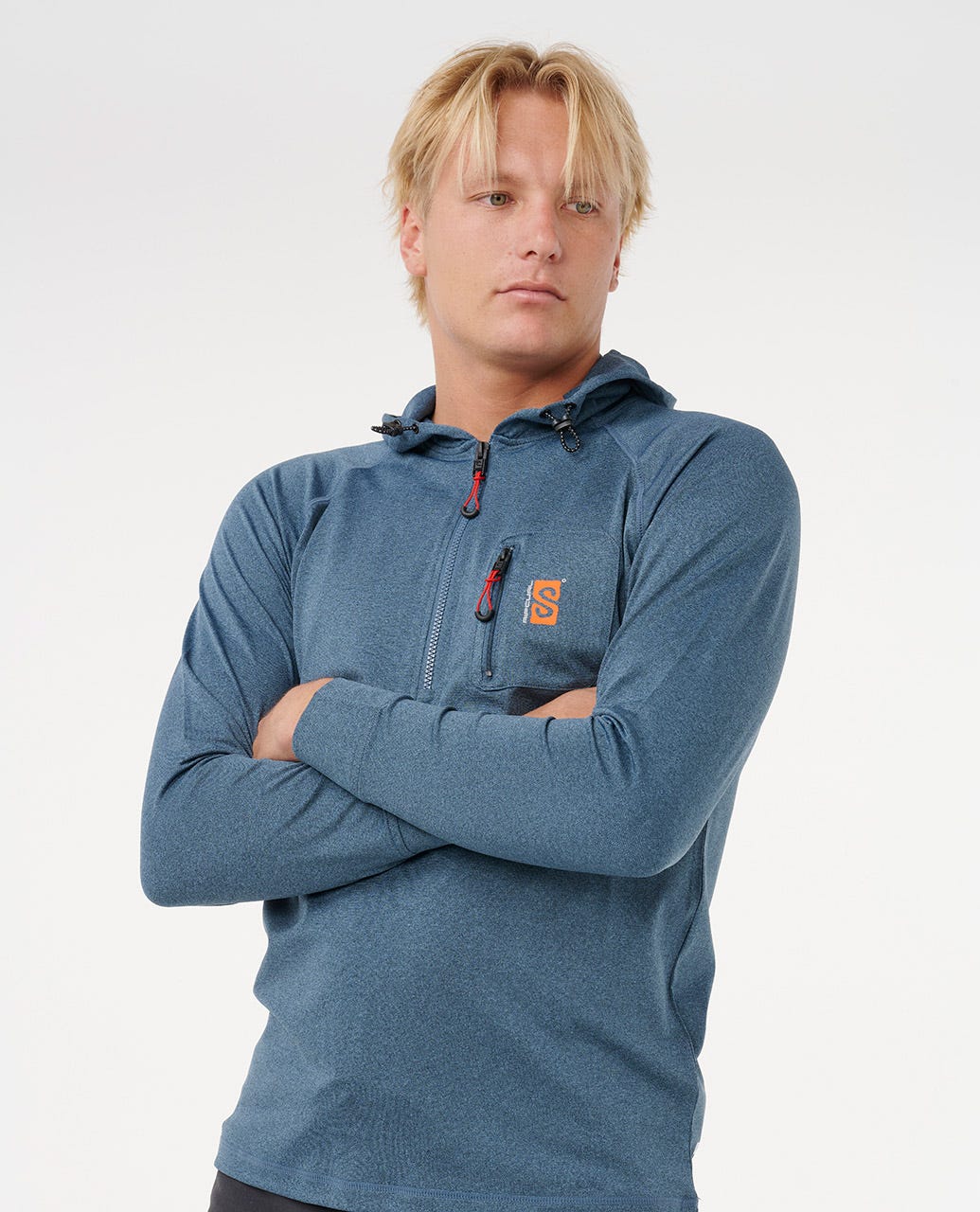 Rip Curl Men Search UPF50 Hood Rash Guard
