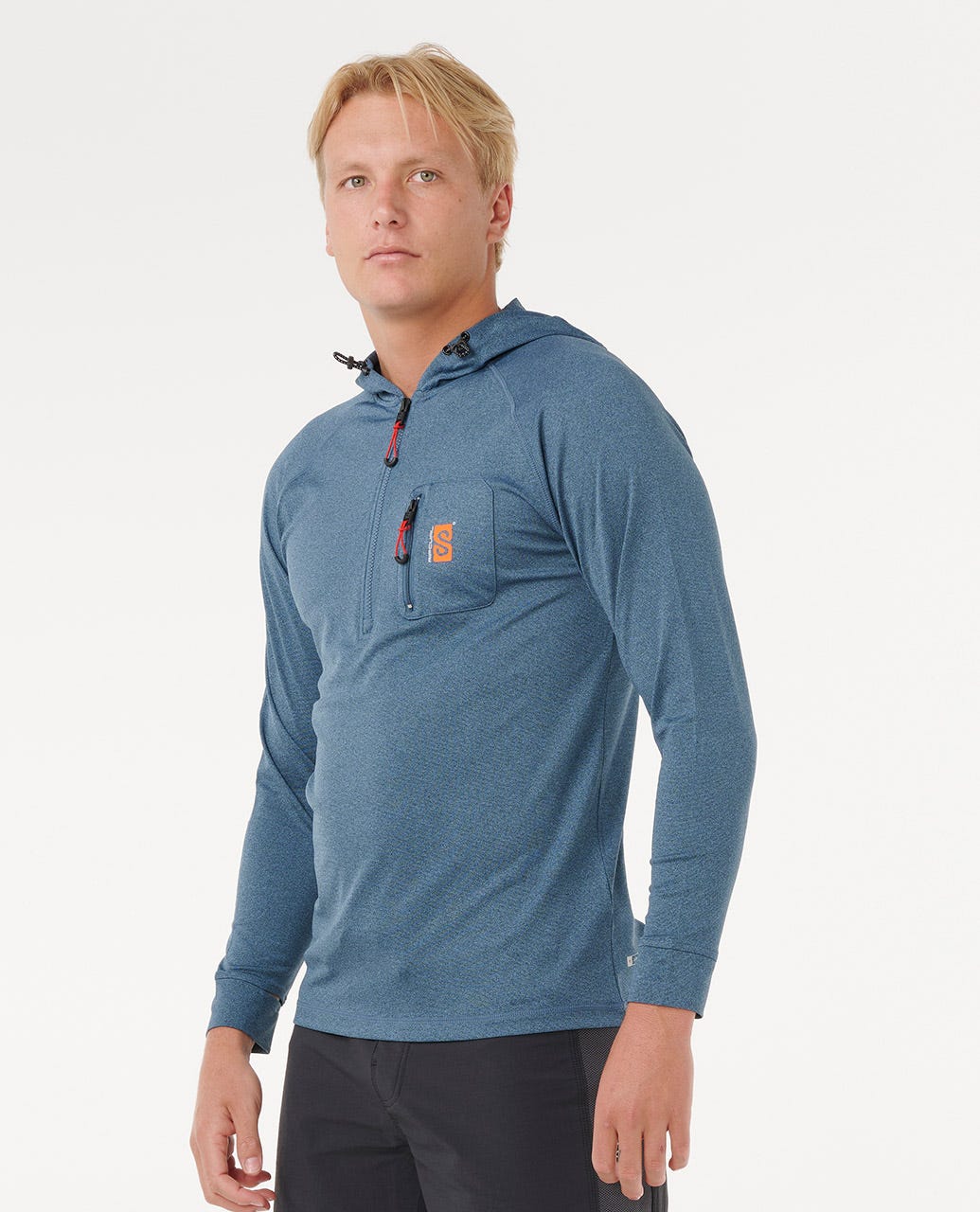 Rip Curl Men Search UPF50 Hood Rash Guard
