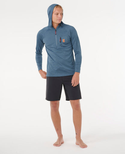 Rip Curl Men Search UPF50 Hood Rash Guard