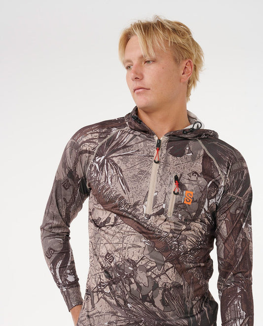 Rip Curl Men Search UPF50 Hood Rash Guard