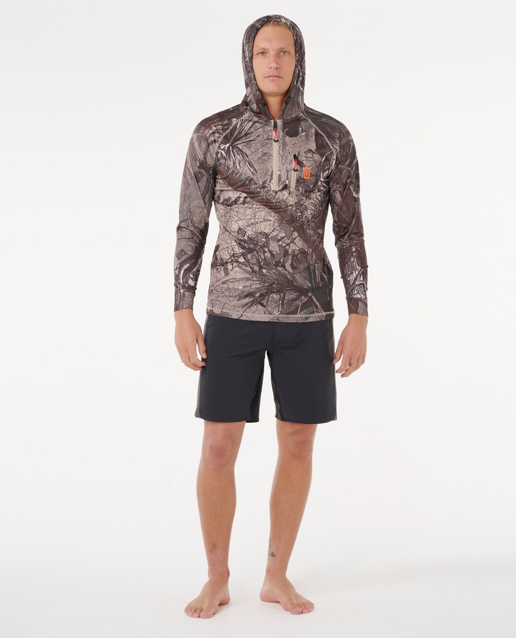 Rip Curl Men Search UPF50 Hood Rash Guard
