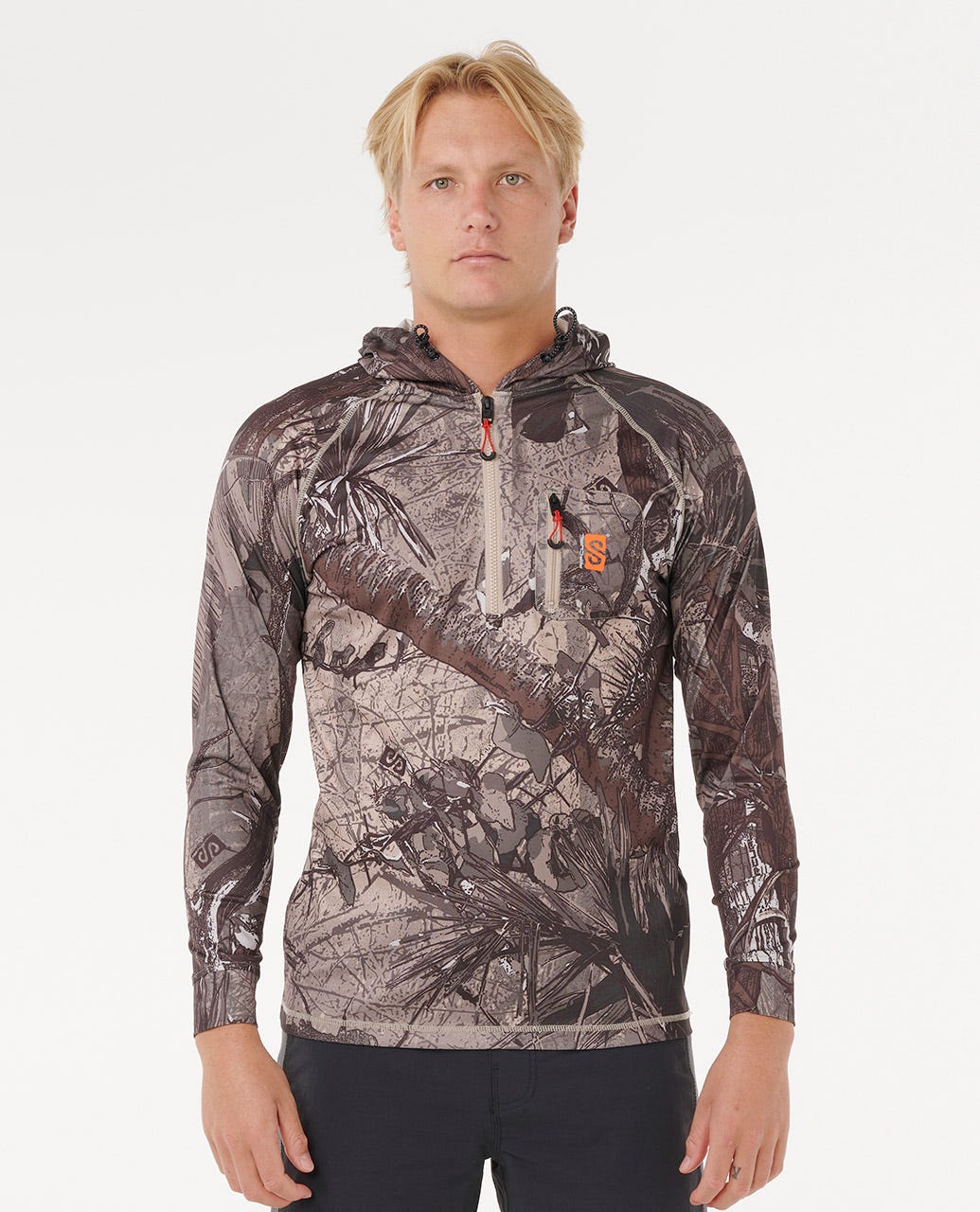 Rip Curl Men Search UPF50 Hood Rash Guard