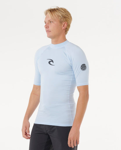 Rip Curl Men Waves UPF50 Performance Short Sleeve Rash Guard