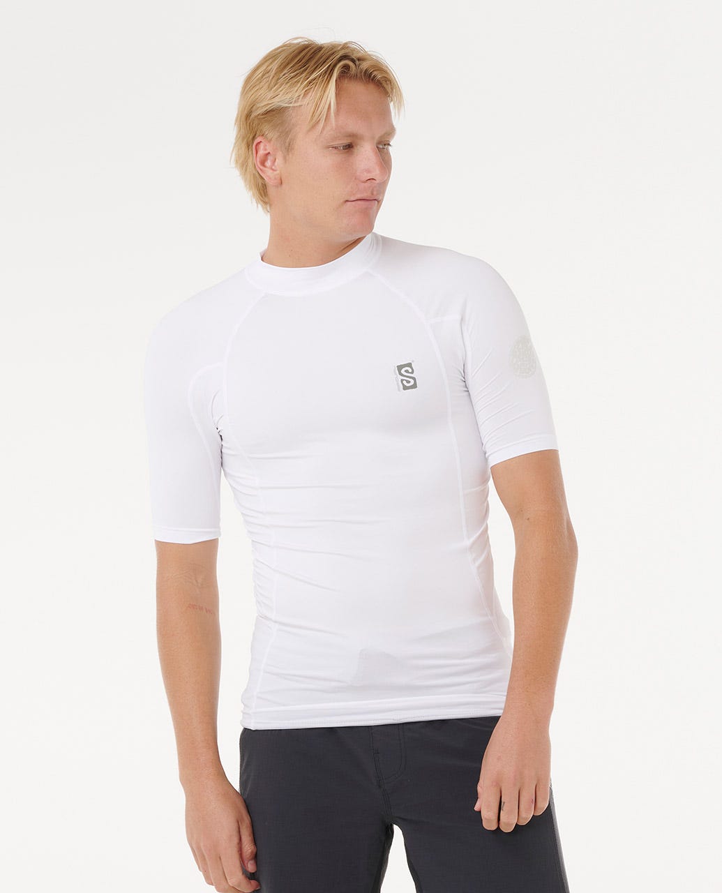 Rip Curl Men Search UPF50 Performance Short Sleeve Rash Guard
