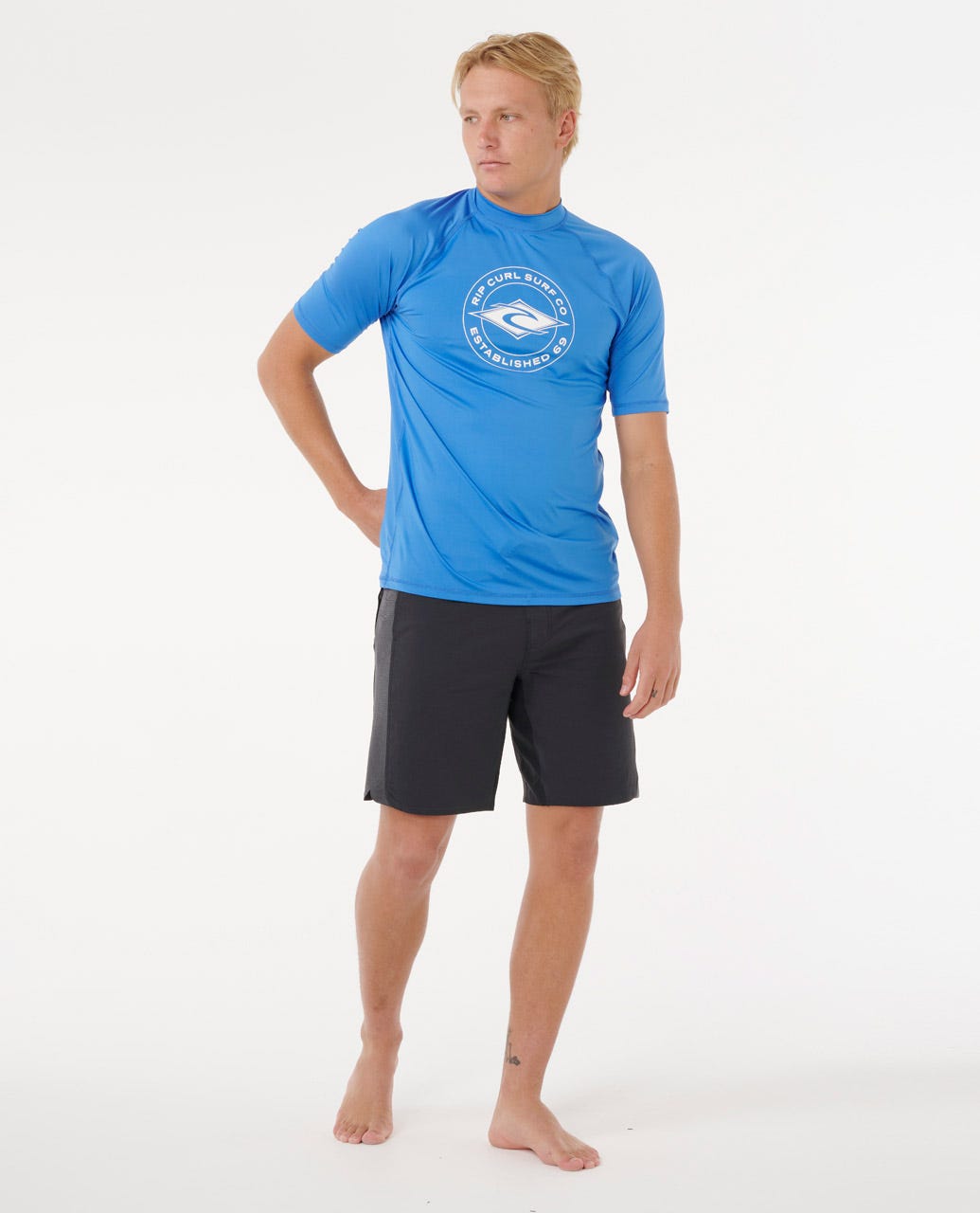 Rip Curl Men Stapler UPF50 Short Sleeve Rash Guard