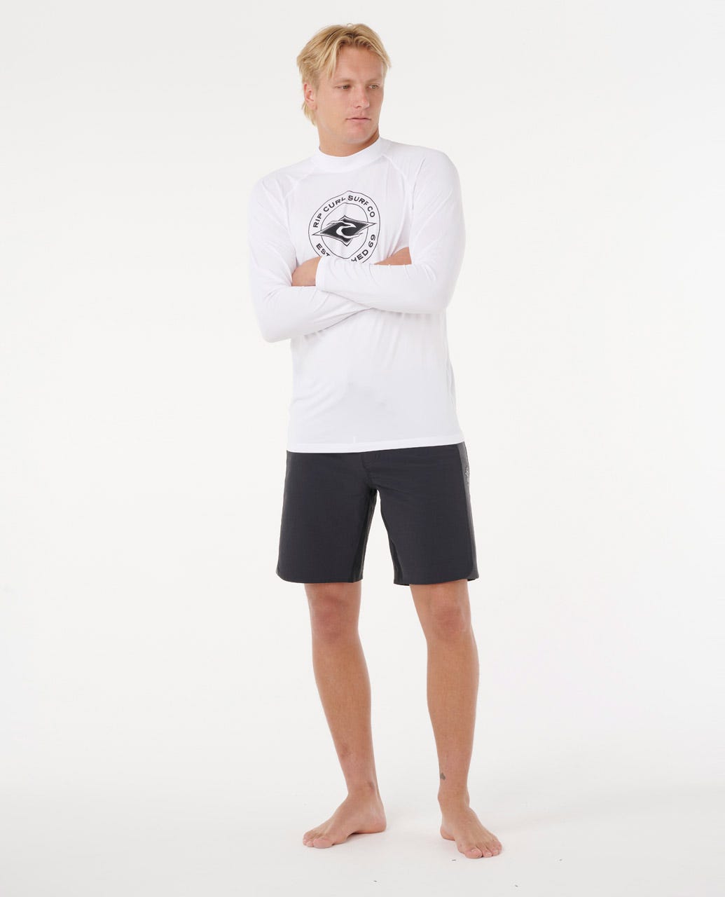 Rip Curl Men Stapler UPF50 Long Sleeve Rash Guard
