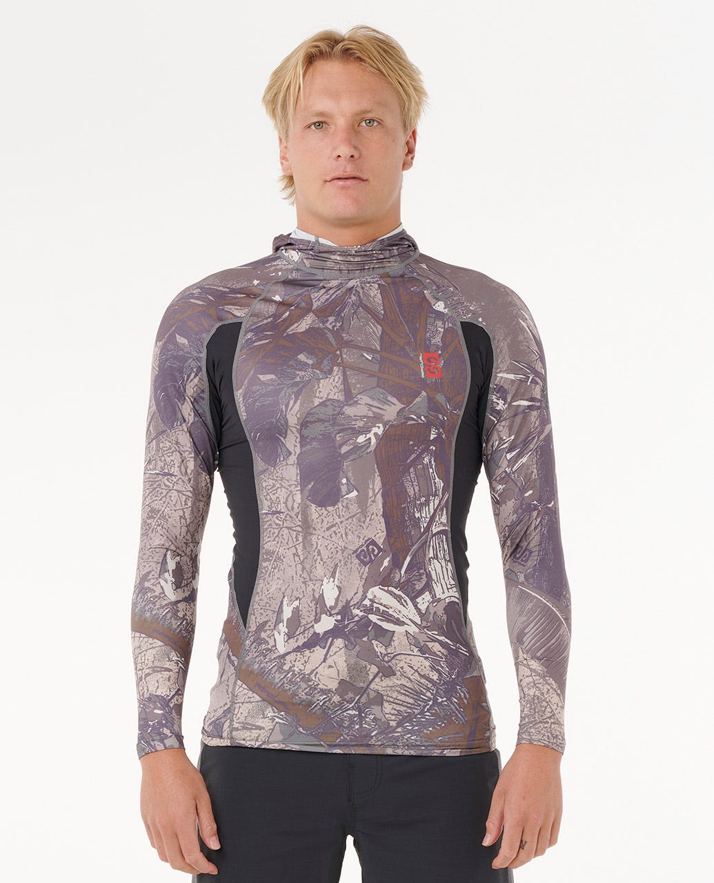 Rip Curl Men Search UPF50 Performance Hood Long Sleeve Rash Guard
