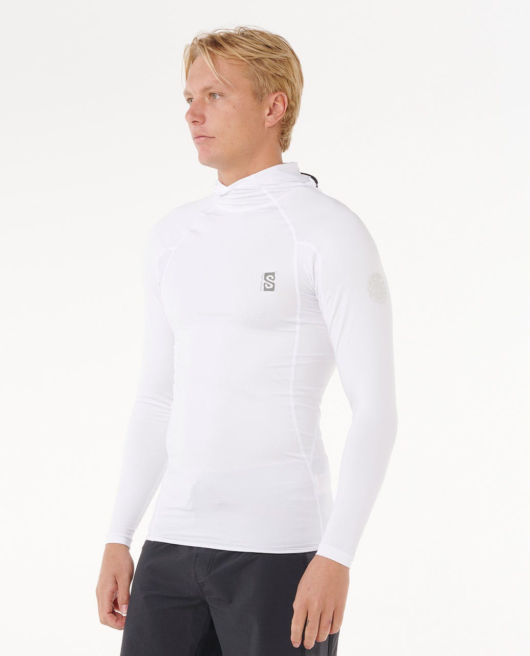 Rip Curl Men Search UPF50 Performance Hood Long Sleeve Rash Guard
