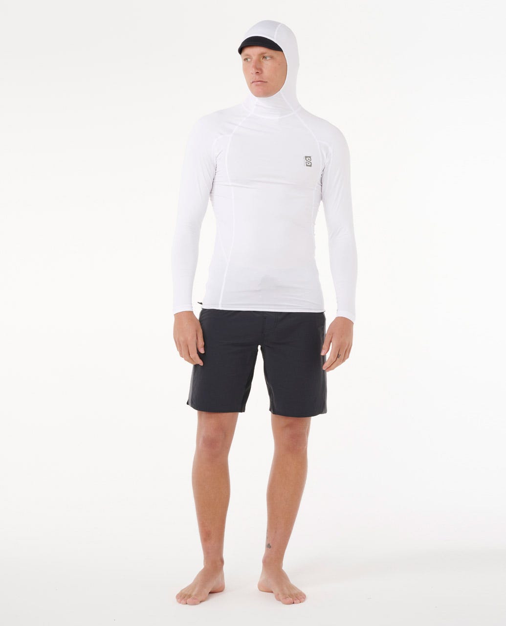 Rip Curl Men Search UPF50 Performance Hood Long Sleeve Rash Guard