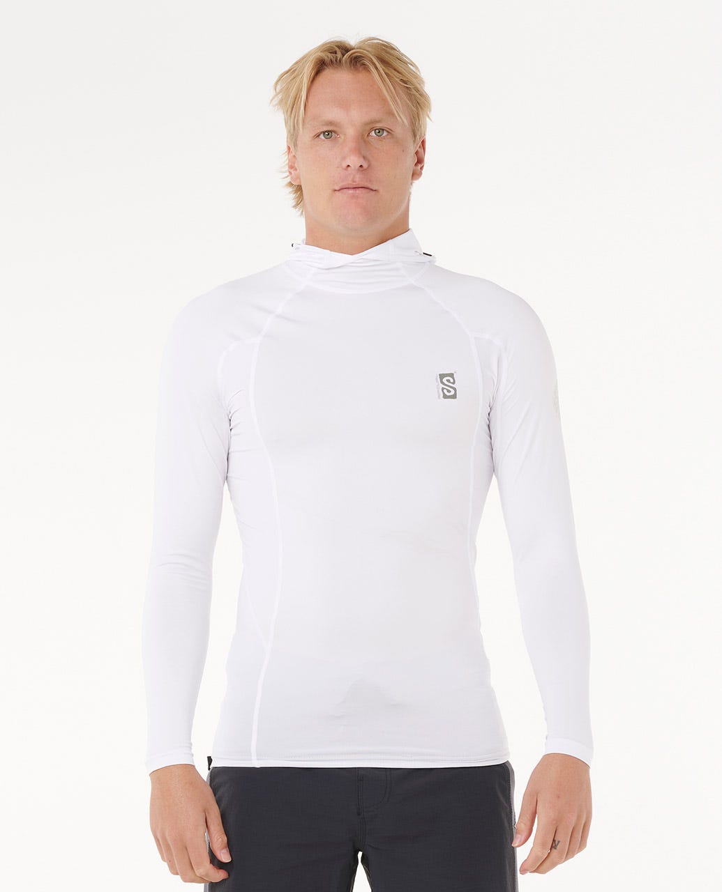 Rip Curl Men Search UPF50 Performance Hood Long Sleeve Rash Guard