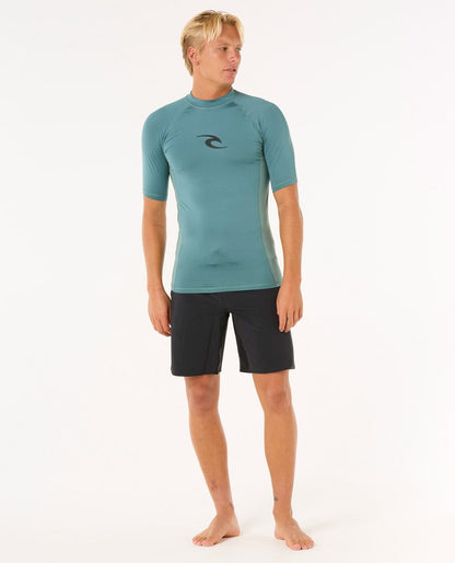Rip Curl Men Waves UV Short Sleeve Rash Guard