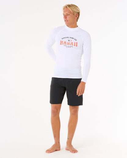 Rip Curl Men Hawaii UPF Performance Long Sleeve Rash Guard