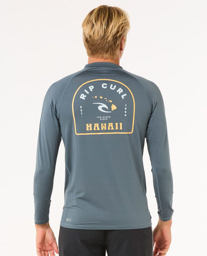 Rip Curl Men Island Vibe UPF Long Sleeve Rash Guard