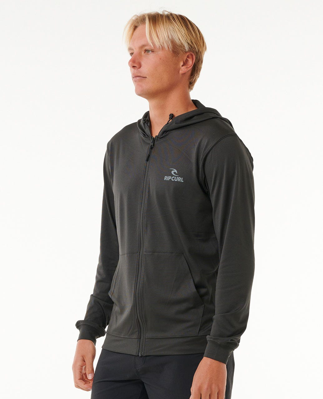 Rip Curl Men Stack UPF50+ Zip Through Hood Rash Guard