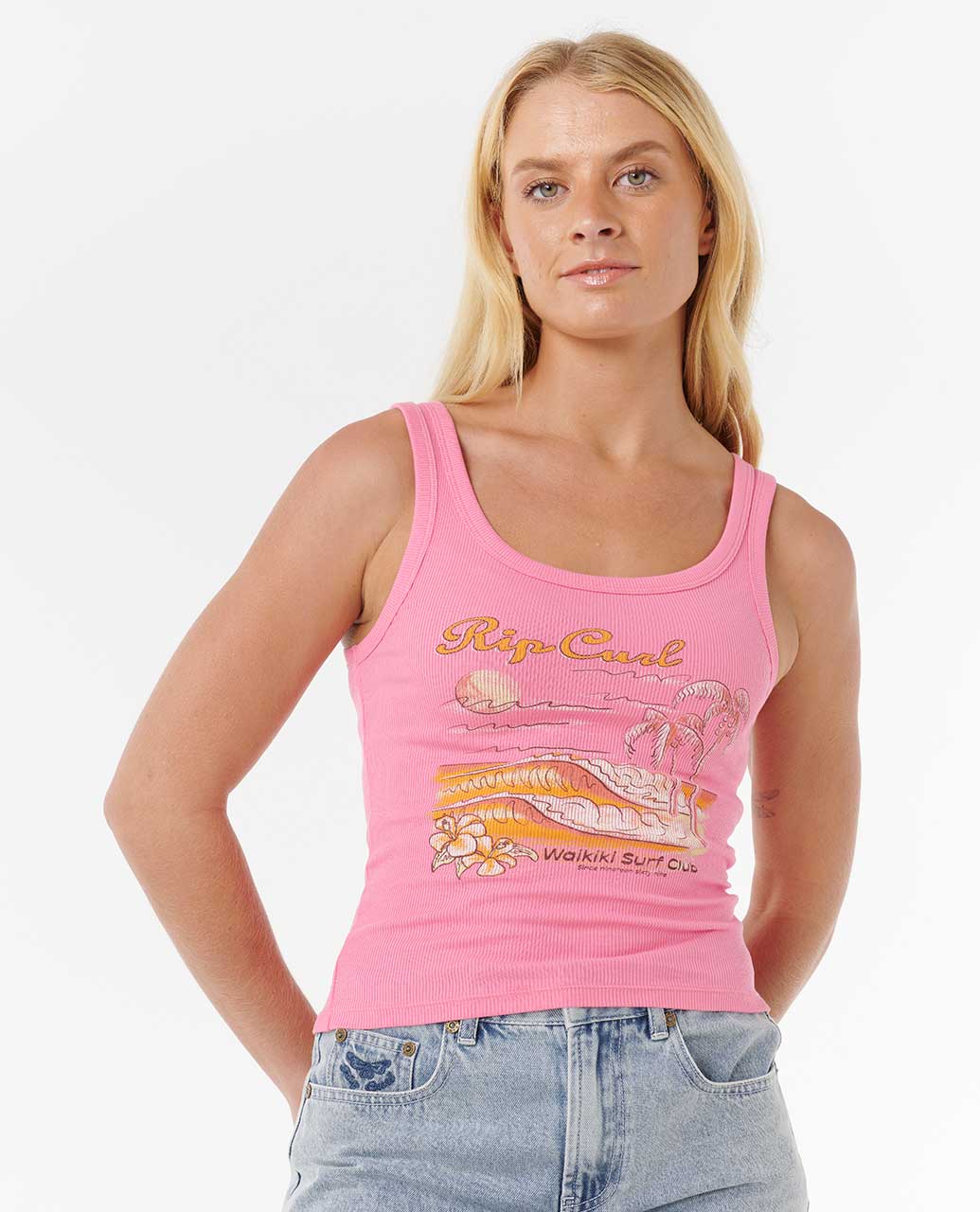 Rip Curl Women Waikiki Standard Ribbed Tank