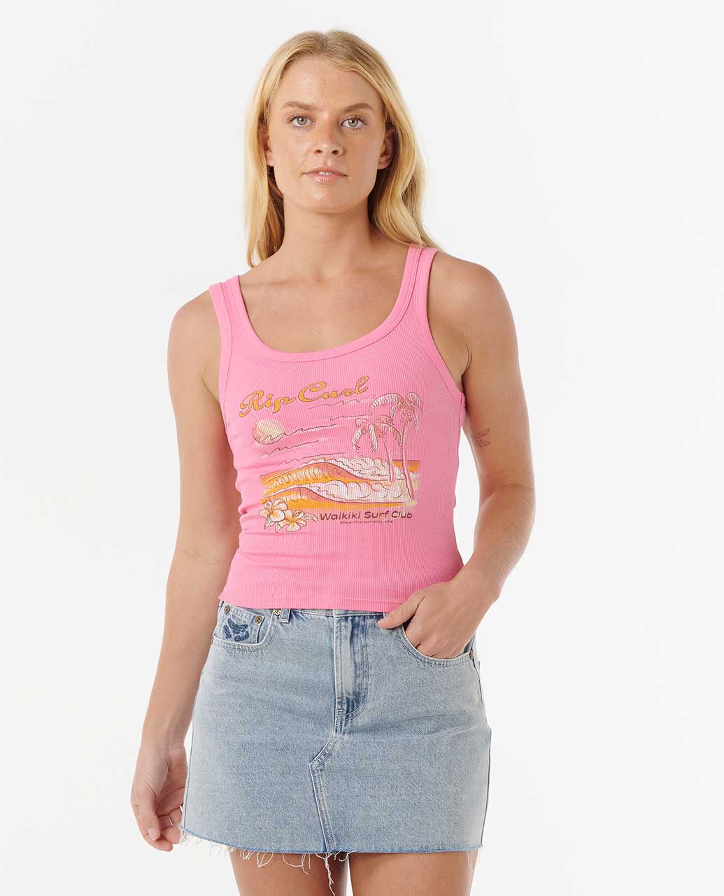 Rip Curl Women Waikiki Standard Ribbed Tank