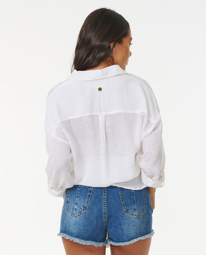Rip Curl Women Premium Linen Long Sleeve Button Through Shirt