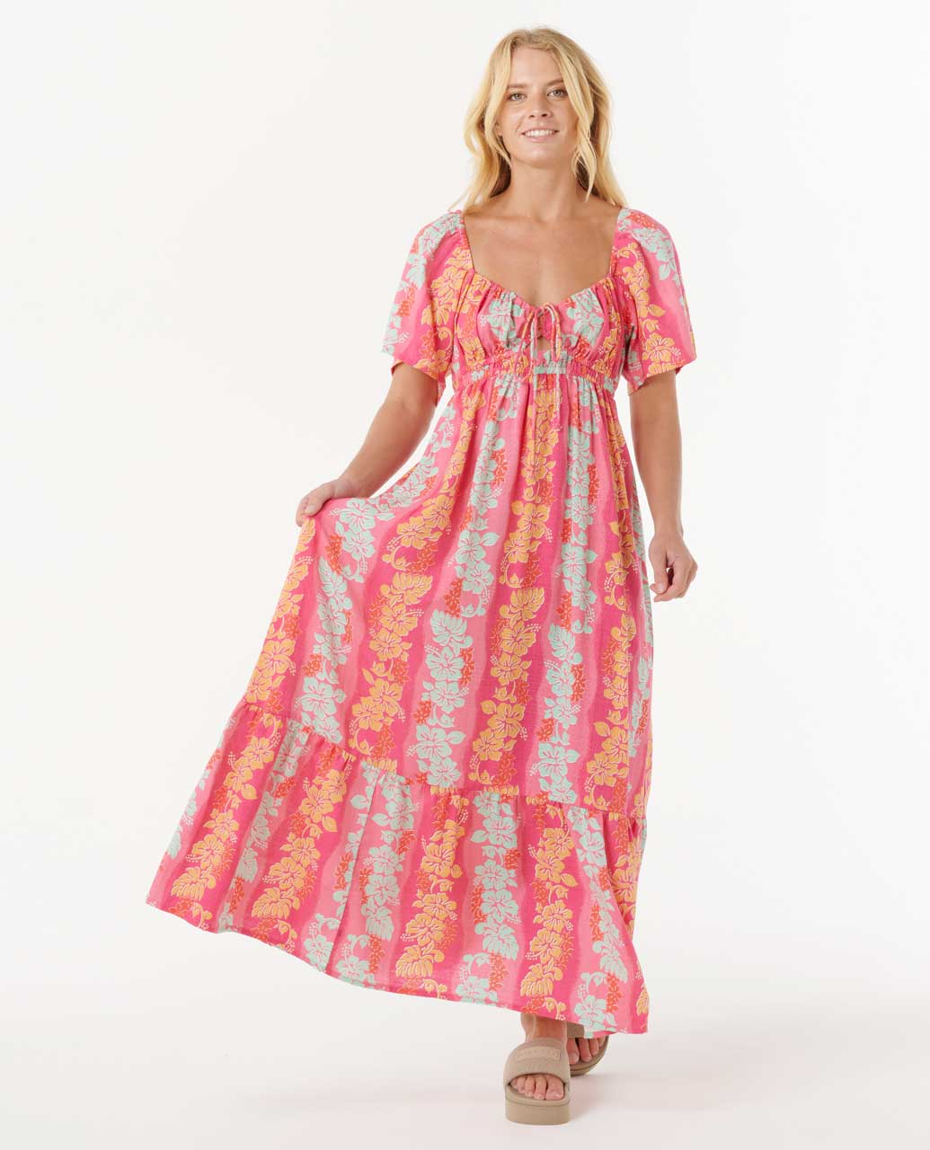 Rip Curl Women Keepsakes Short Sleeve Maxi Dress