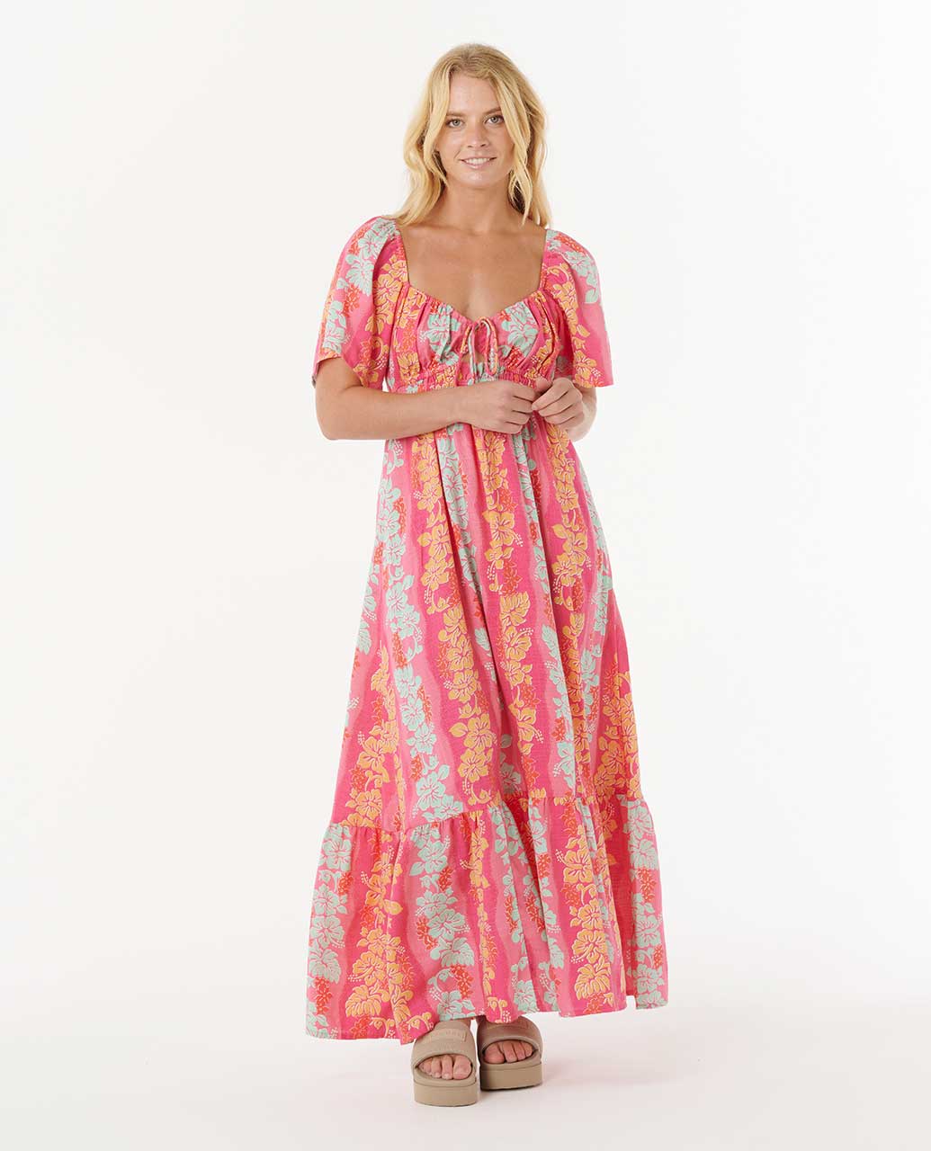 Rip Curl Women Keepsakes Short Sleeve Maxi Dress