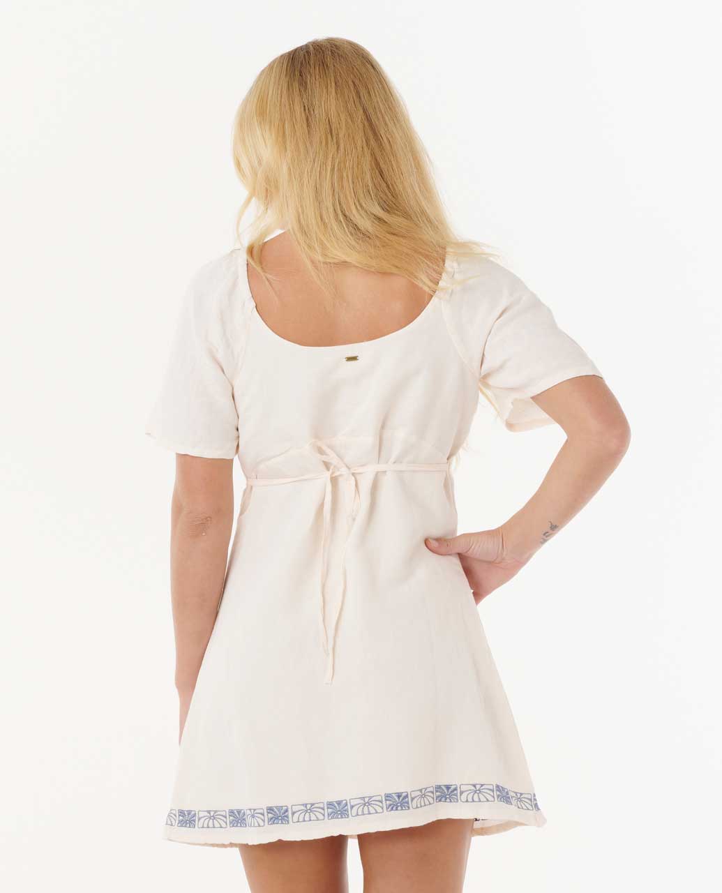 Rip Curl Women Oceanic Embroidered Short Sleeve Mini Dress