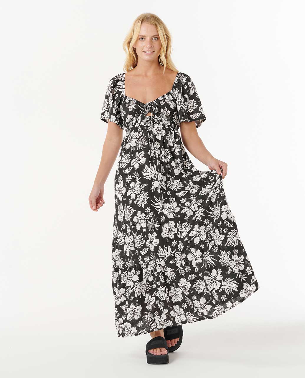 Rip Curl Women Keepsakes Short Sleeve Maxi Dress