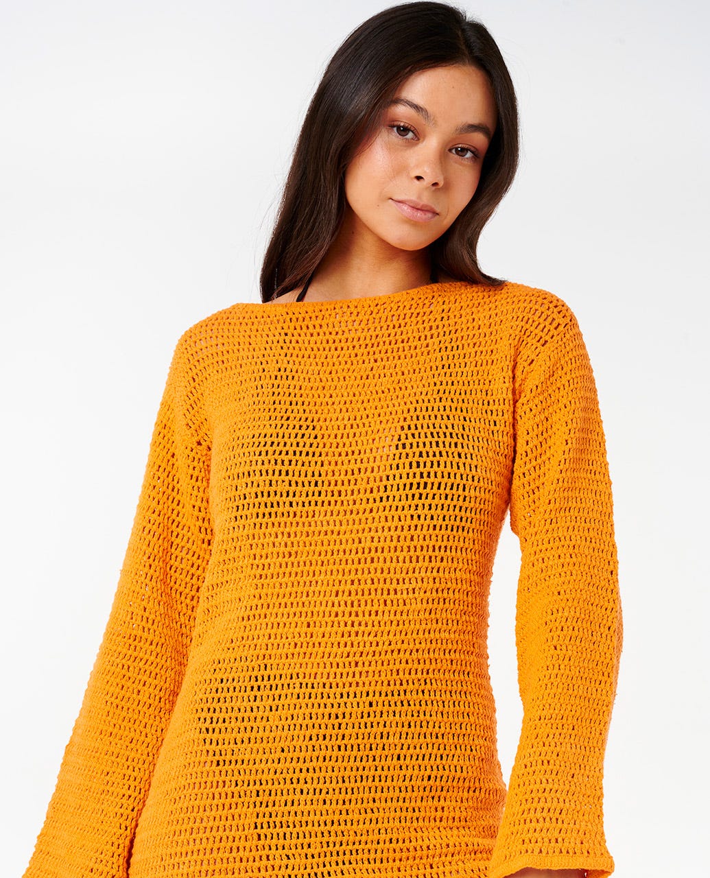 Rip Curl Women Neon Isles Long Sleeve Crochet Dress