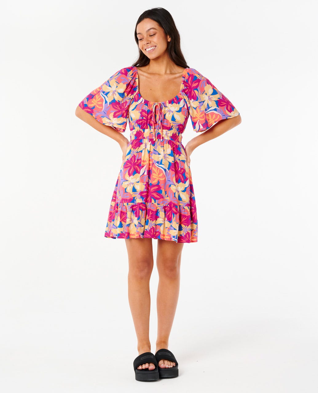 Rip Curl Women Es Vedra Mini Short Sleeve Dress