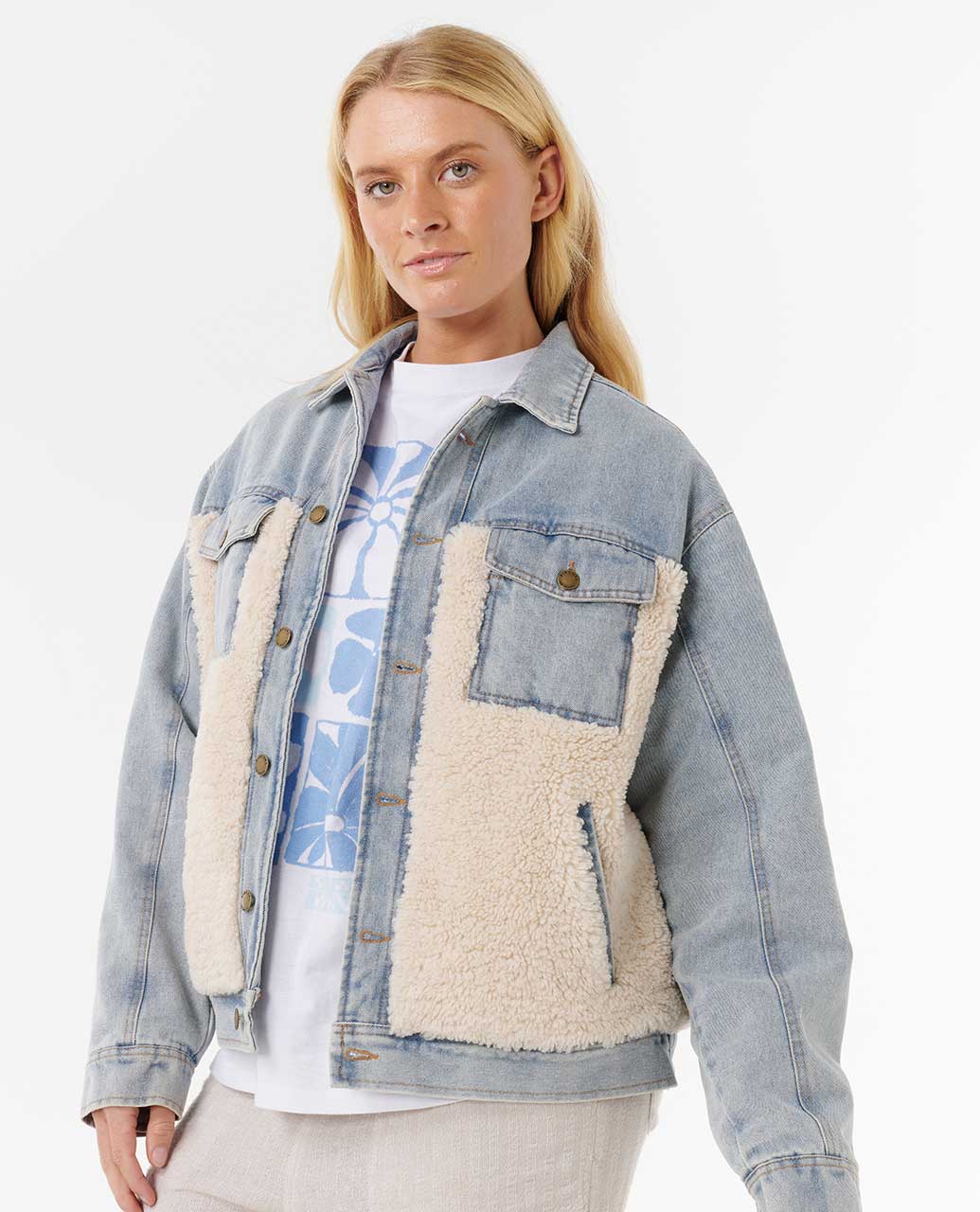 Rip Curl Women Cruisin' Sherpa Denim Jacket
