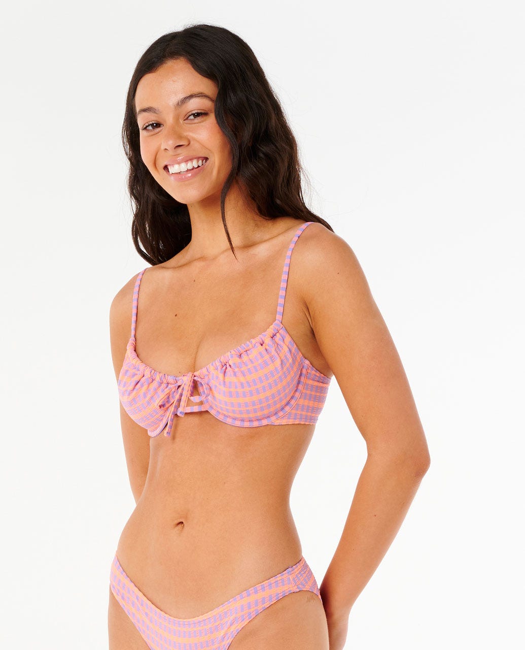 Rip Curl Women Isles Plaid D-DD Balconette Bikini Top