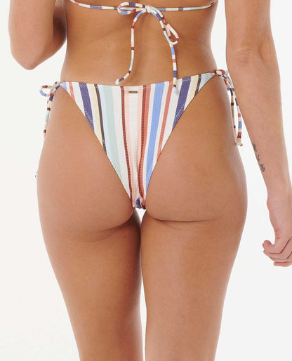Rip Curl Women Oceanic Stripe High Leg Skimpy Coverage Bikini Bottom