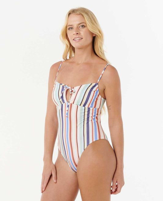 Rip Curl Women Oceanic Stripe Good Coverage One Piece Swimsuit