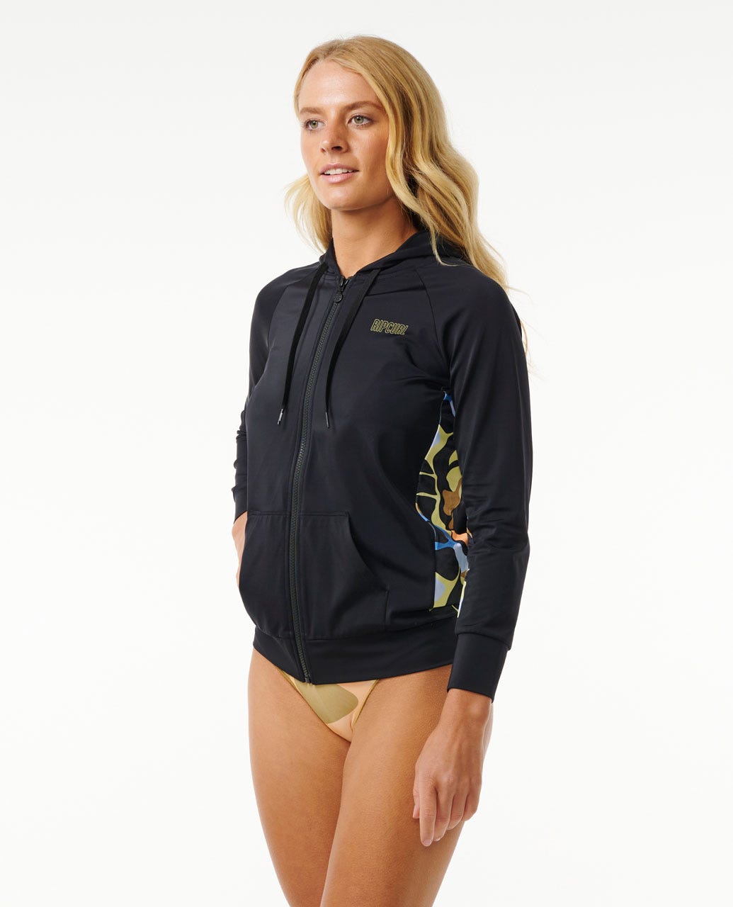 Rip Curl Women High Tide UV Zip Through Long Sleeve Rash Vest