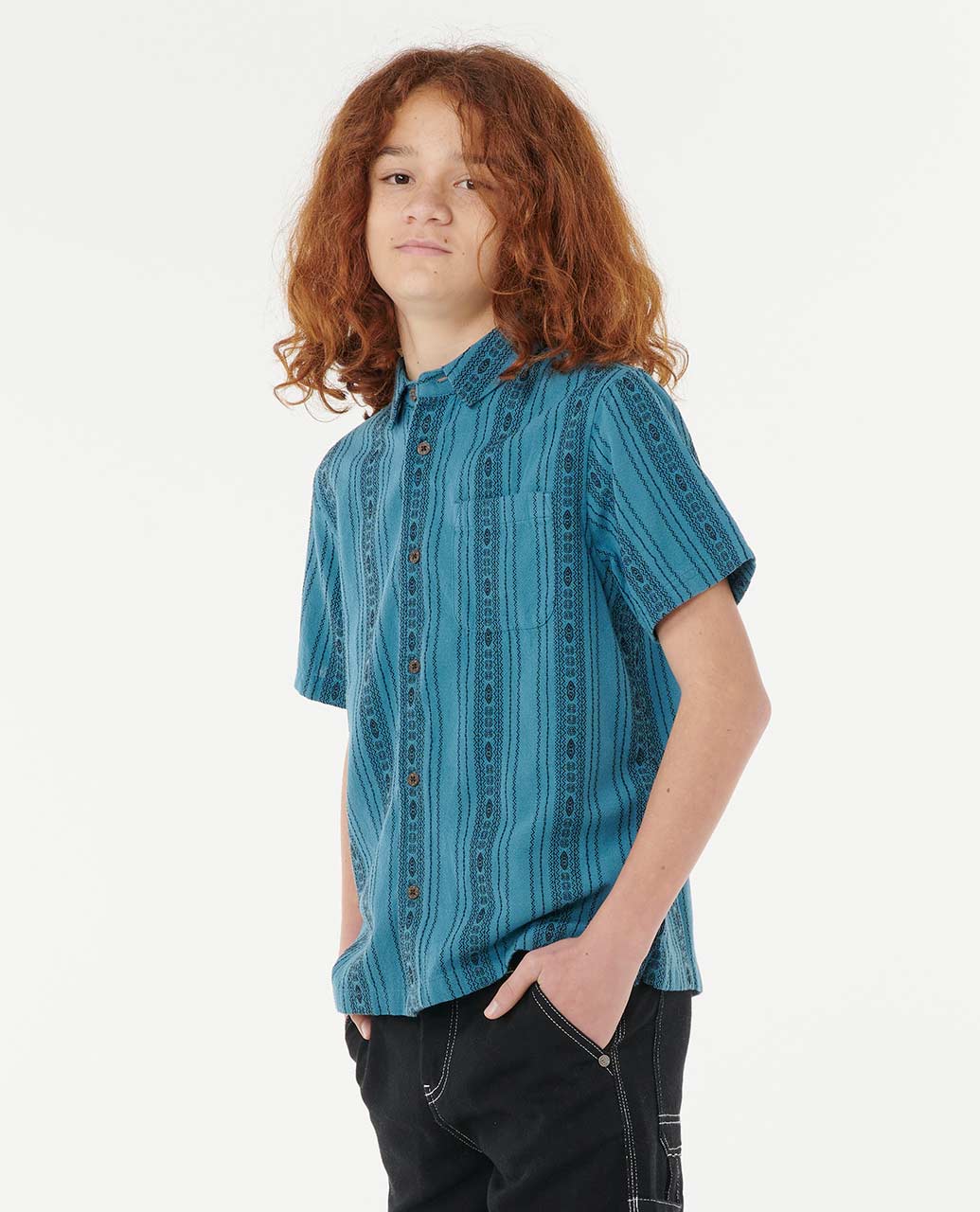 Rip Curl Kids Raw Energy Stripe Short Sleeve Shirt - Boys (8-16 years)