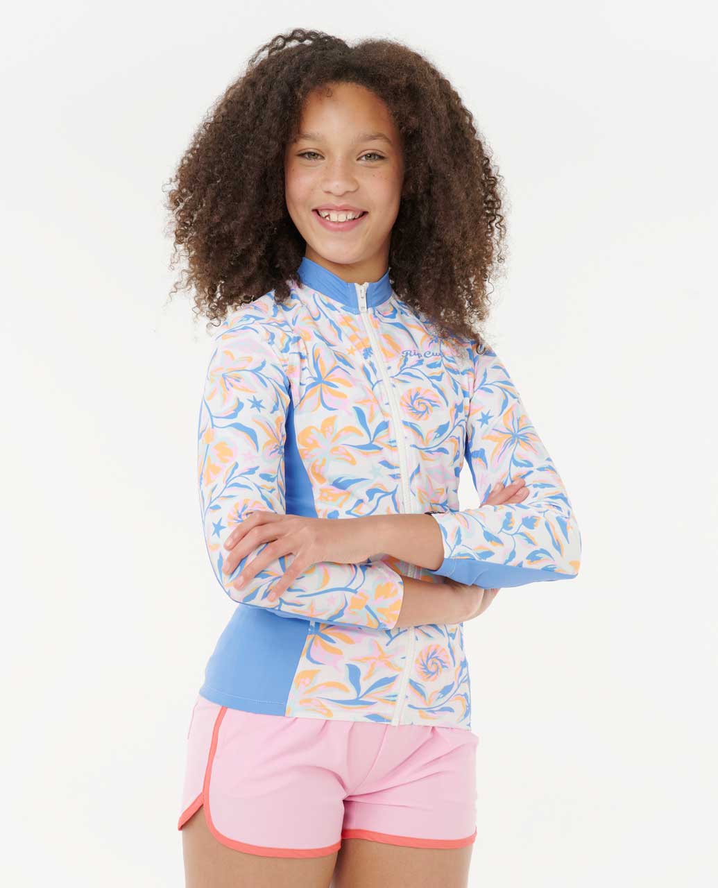 Rip Curl Kids Sunset Sky Zip Through Rash Guard - Girls (8-16 years)