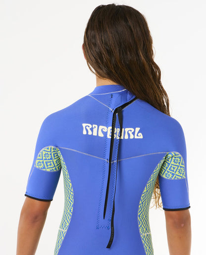 Rip Curl Kids Boys Dawn Patrol Short Sleeve 2mm Back Zip Spring Suit Wetsuit