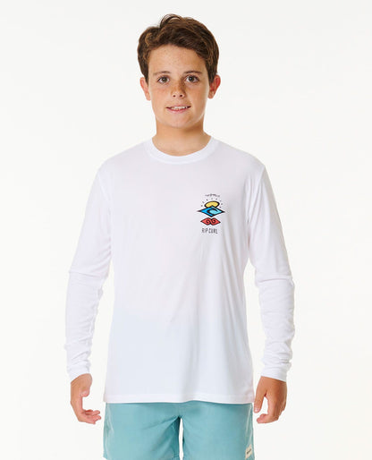 Rip Curl Kids Icons Surflite UV Long Sleeve Rash Vest - Boys (8-16 years)