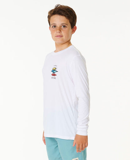 Rip Curl Kids Icons Surflite UV Long Sleeve Rash Vest - Boys (8-16 years)