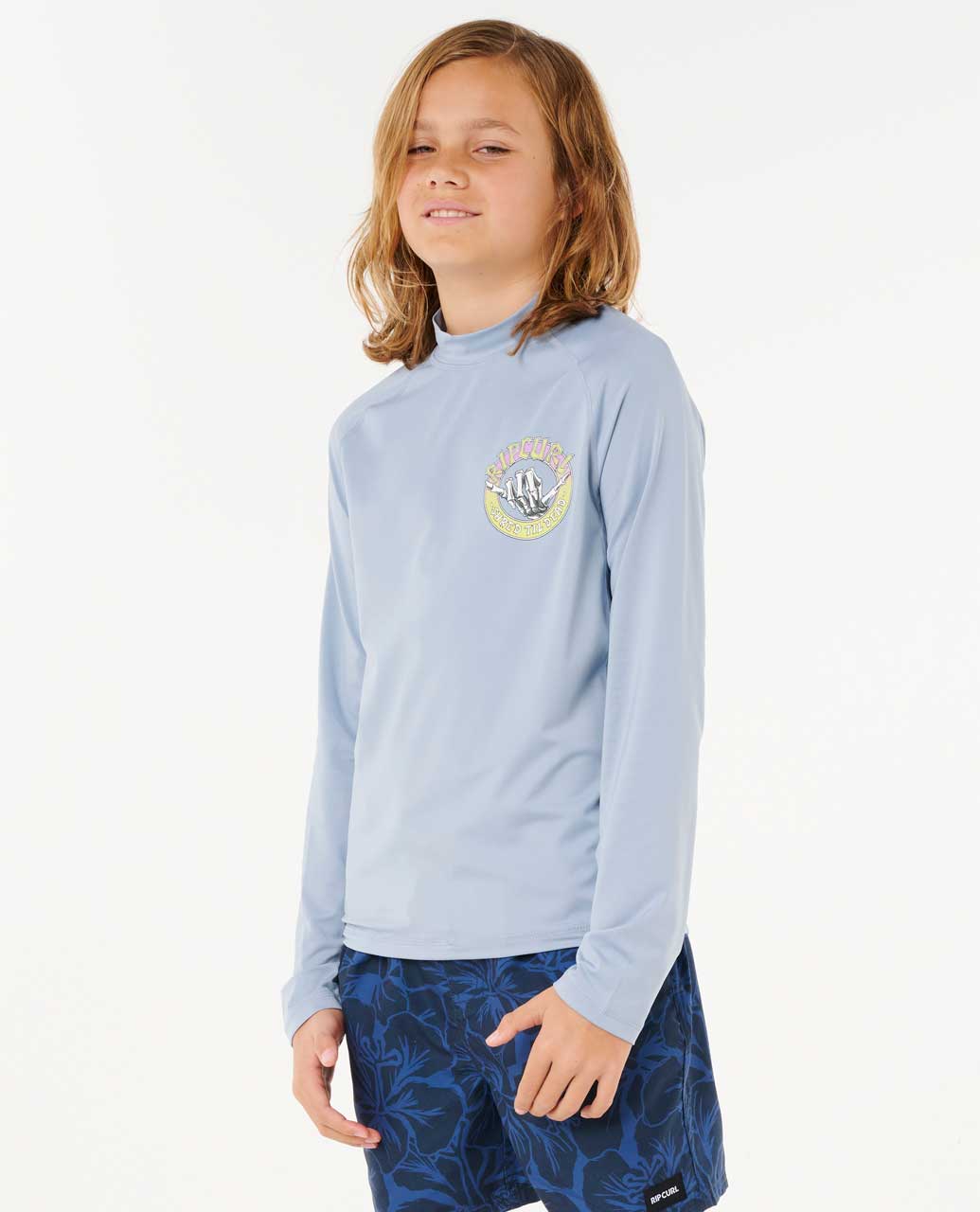 Rip Curl Kids Shred Shakka UPF 50 Long Sleeve Rash Guard- Boys (8-16 years)